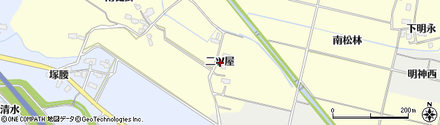 秋田県横手市下八丁（二ツ屋）周辺の地図