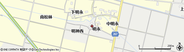 秋田県横手市上八丁（明神西）周辺の地図