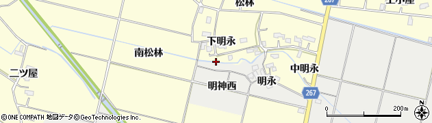 秋田県横手市下八丁周辺の地図