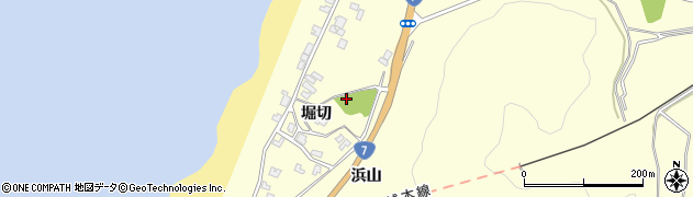 秋田県由利本荘市西目町出戸（堀切）周辺の地図