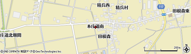 秋田県横手市大雄本庄道南周辺の地図