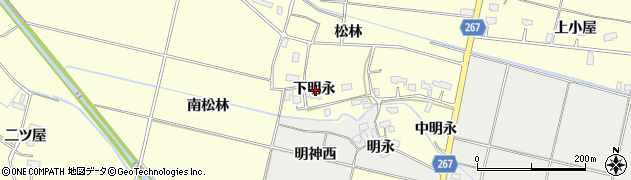 秋田県横手市下八丁下明永周辺の地図