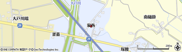秋田県横手市塚堀（家西）周辺の地図