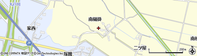 秋田県横手市下八丁南樋掛周辺の地図