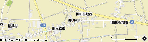 秋田県横手市大雄（四ツ屋東）周辺の地図