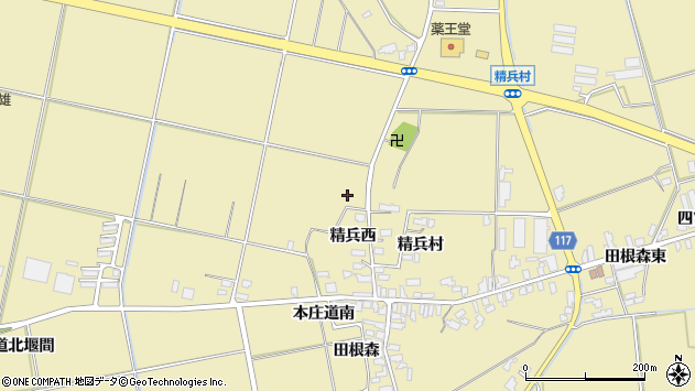 〒013-0343 秋田県横手市大雄田根森西の地図