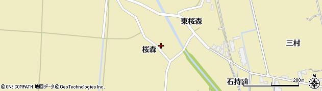 秋田県横手市大雄（桜森）周辺の地図