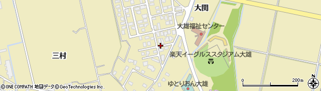 秋田県横手市大雄三村周辺の地図
