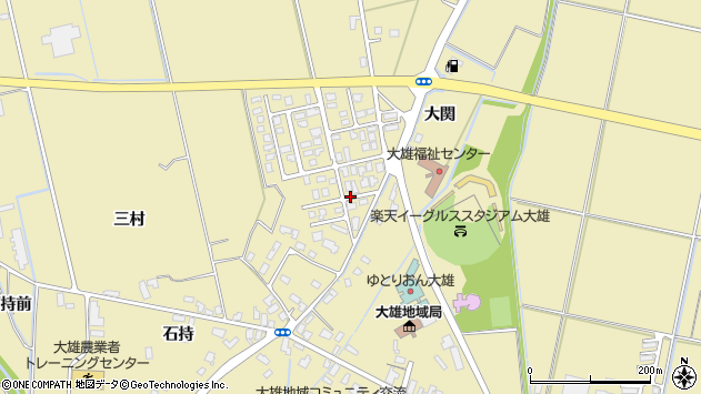 〒013-0466 秋田県横手市大雄三村の地図