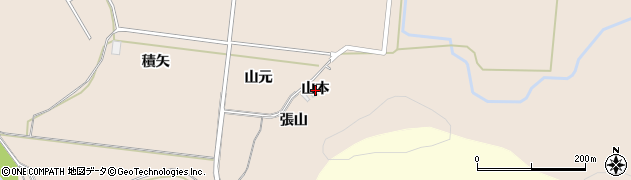 秋田県由利本荘市鮎瀬（山本）周辺の地図