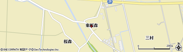 秋田県横手市大雄（東桜森）周辺の地図