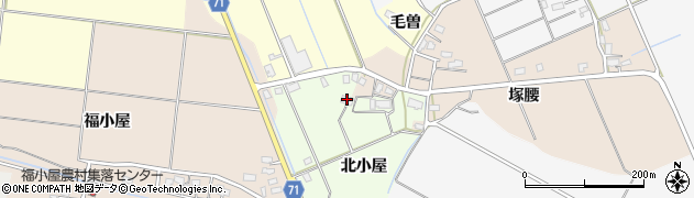 秋田県横手市静町（北小屋）周辺の地図