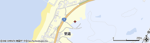 秋田県由利本荘市西目町出戸里道周辺の地図