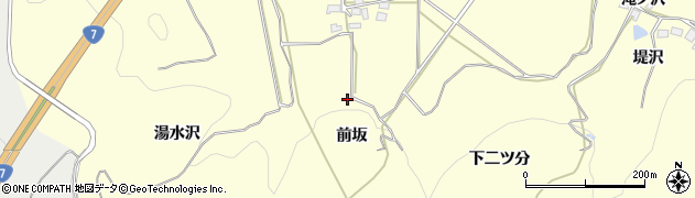 秋田県由利本荘市葛法（前坂）周辺の地図