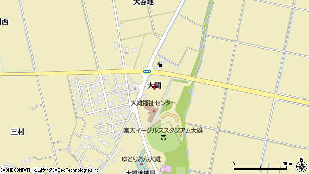 〒013-0452 秋田県横手市大雄大関の地図