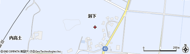 秋田県由利本荘市西目町沼田（泅下）周辺の地図