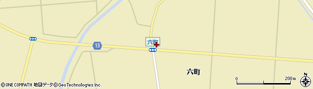 秋田県横手市大雄（六町）周辺の地図
