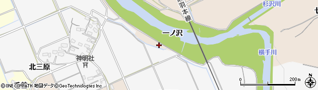 秋田県横手市杉目（一ノ沢）周辺の地図