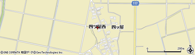秋田県横手市大雄四ツ屋西周辺の地図
