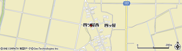 秋田県横手市大雄（四ツ屋西）周辺の地図