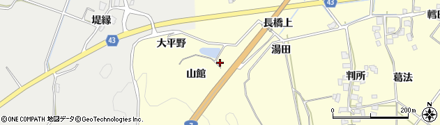 秋田県由利本荘市葛法山館周辺の地図