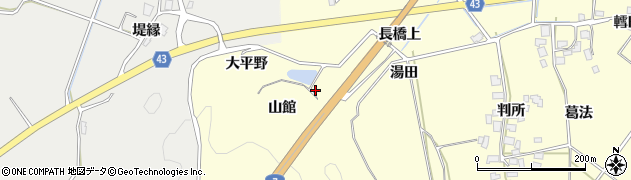 秋田県由利本荘市葛法（山館）周辺の地図