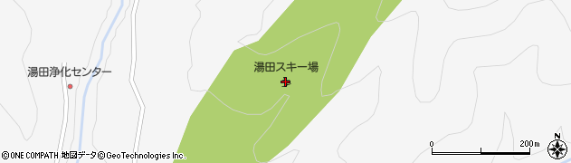 湯田スキー場周辺の地図