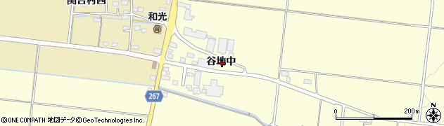 秋田県横手市上境谷地中周辺の地図