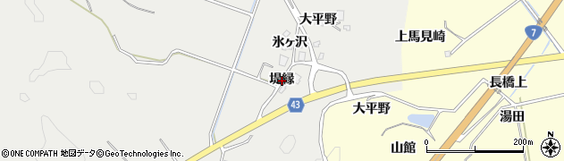 秋田県由利本荘市船岡（堤縁）周辺の地図