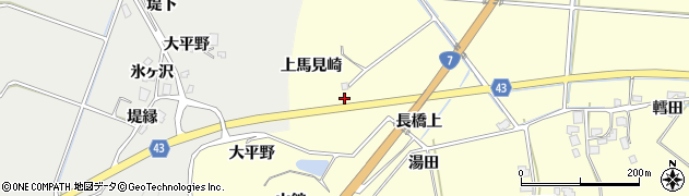 秋田県由利本荘市葛法（上馬見崎）周辺の地図