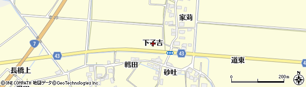 秋田県由利本荘市葛法（下子吉）周辺の地図