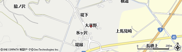 秋田県由利本荘市船岡大平野周辺の地図