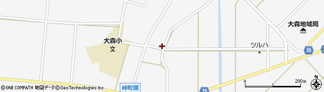 秋田県横手市大森町（峠町下）周辺の地図
