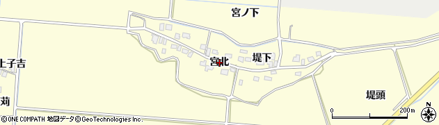 秋田県由利本荘市葛法（宮北）周辺の地図