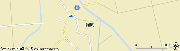 秋田県横手市大雄阿気周辺の地図
