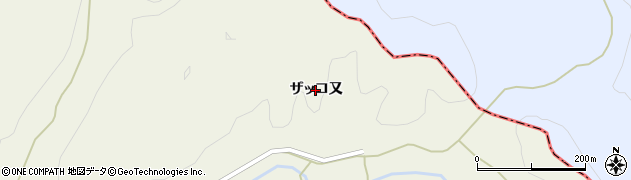 秋田県由利本荘市東由利法内（ザッコ又）周辺の地図