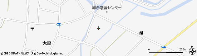 秋田県横手市大森町（西中島）周辺の地図