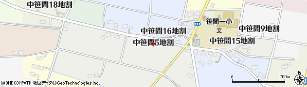 岩手県花巻市中笹間第５地割周辺の地図