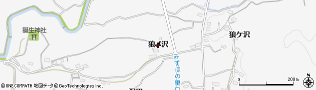 秋田県横手市杉沢（狼ノ沢）周辺の地図