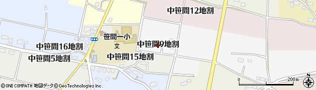 岩手県花巻市中笹間第９地割周辺の地図