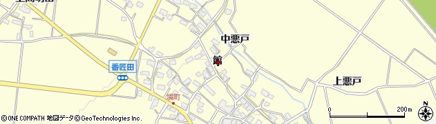 秋田県横手市上境館周辺の地図