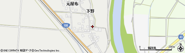 秋田県由利本荘市玉ノ池下野255周辺の地図