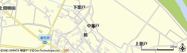 秋田県横手市上境中悪戸周辺の地図