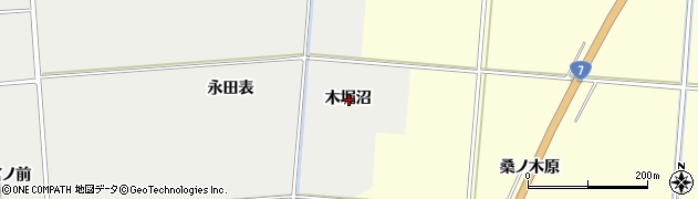 秋田県由利本荘市船岡木堀沼周辺の地図