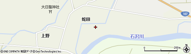 秋田県由利本荘市上野（蛇沢）周辺の地図