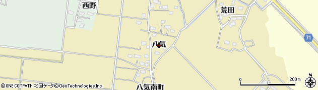 秋田県横手市下境（八気）周辺の地図