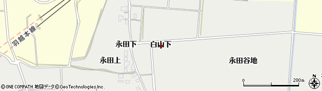 秋田県由利本荘市船岡白山下周辺の地図