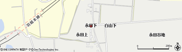 秋田県由利本荘市船岡永田下周辺の地図