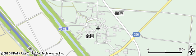 秋田県横手市黒川（余目）周辺の地図