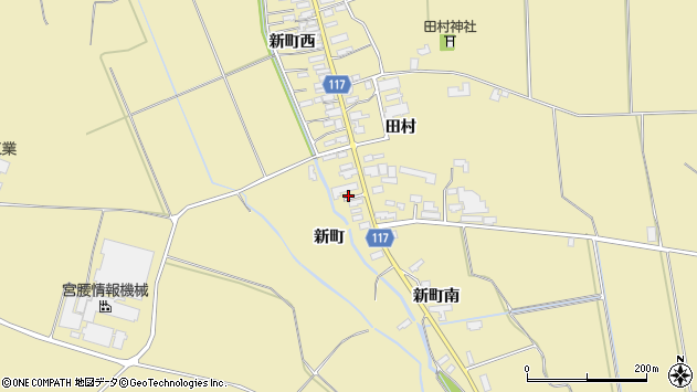 〒013-0334 秋田県横手市大雄新町の地図